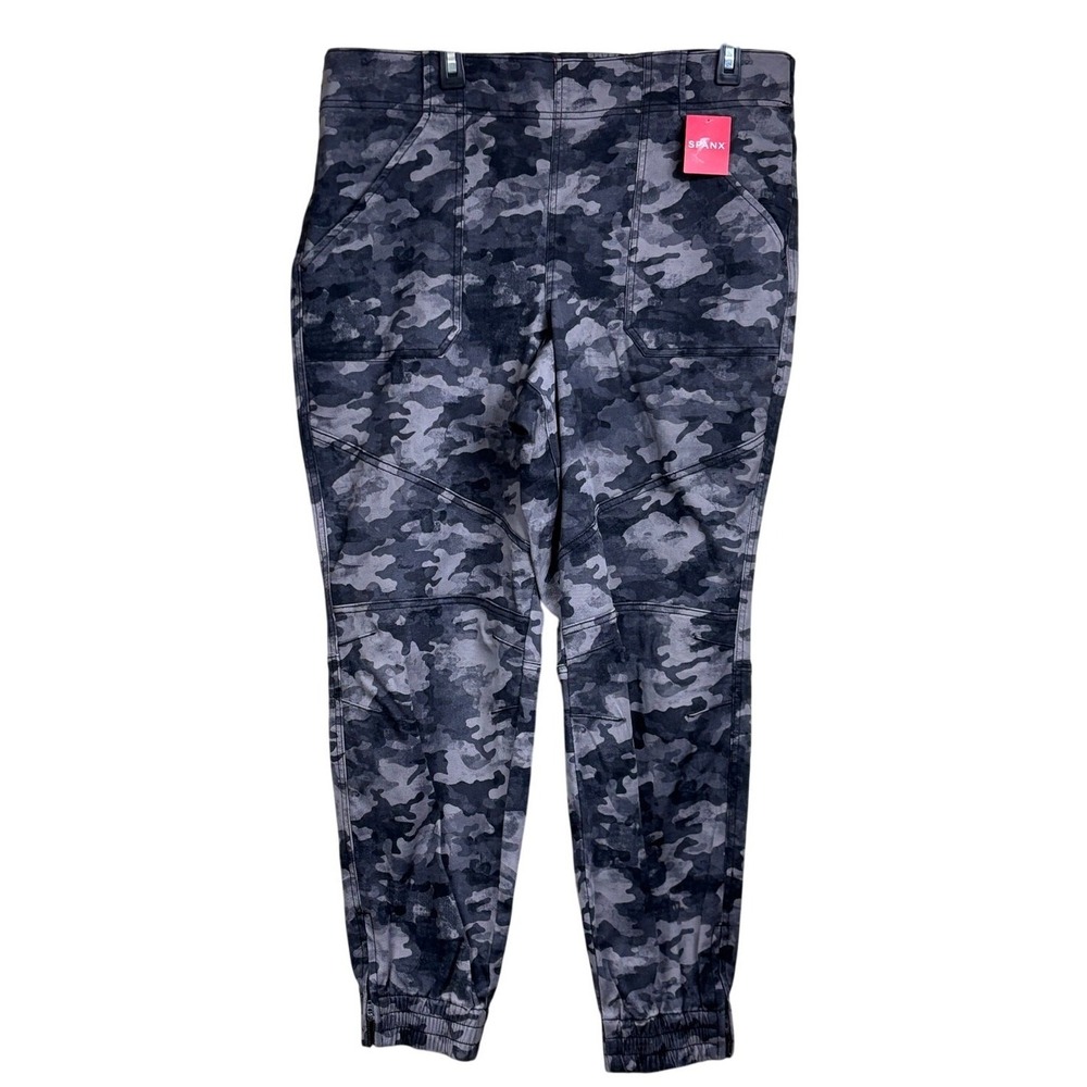 Spanx Grey Camo Stretch Twill Ankle Cargo Joggers 2X NWT Athleisure Utility